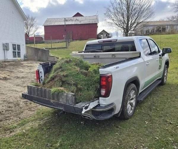 Fall cleanup in the garden with leaf and debris removal