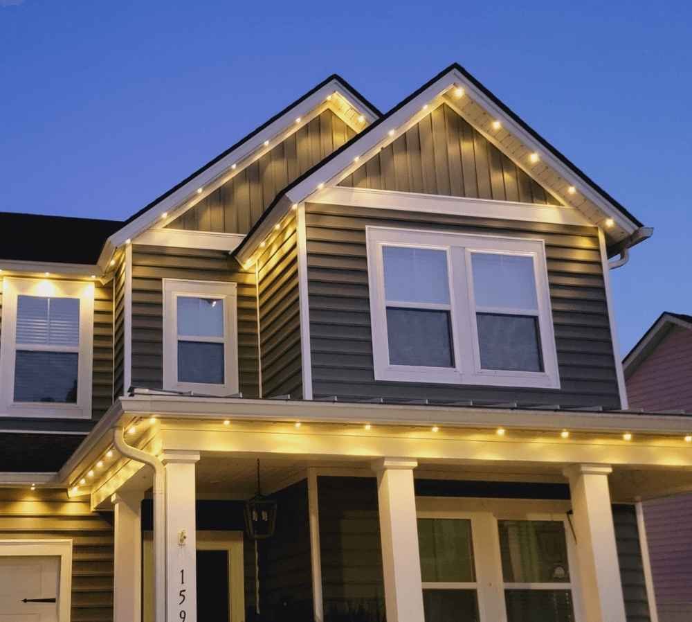 Holiday and Permanent lighting installed on exterior home roofline