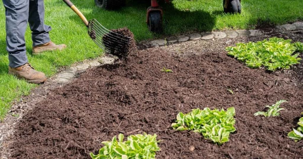 Light Landscaping and Mulch Installation Transform